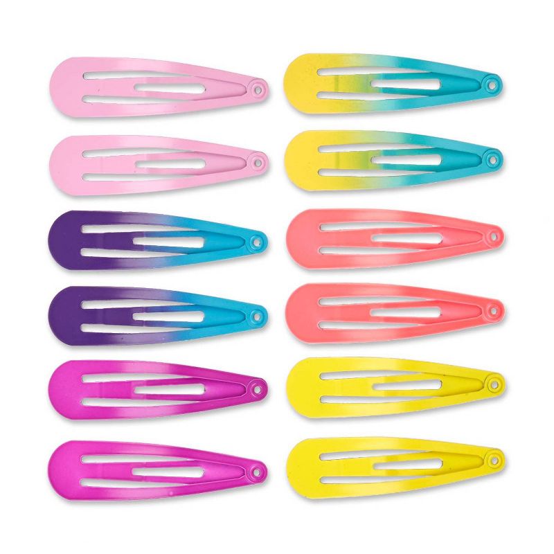 scunci Galaxy Top Rainbow Color Snap Clips - 12 ct