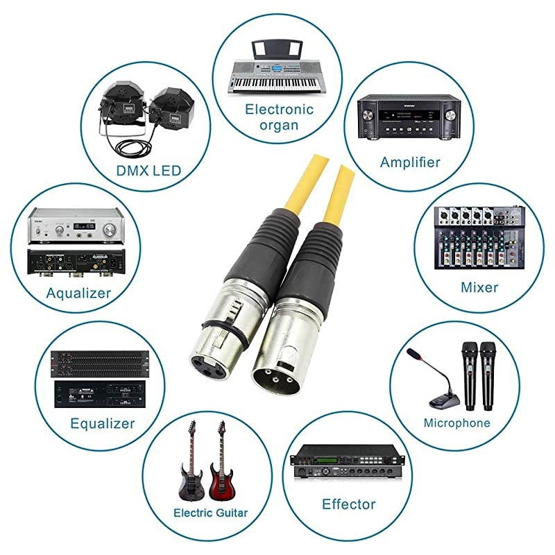 XLR Cable 6 feet XLR Male to Female Microphone Cable 6 Colors 3pin Double Shielded Balanced CableXLR Cable