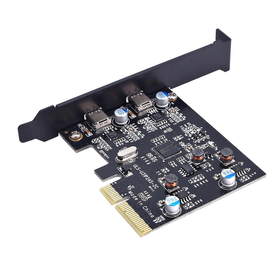Add on Cards USB 3.1 Dual 10Gbps 2x Type-C Ports PCI Express Controller Riser Card Expansion Adapter for Mac Pro Windows Miner