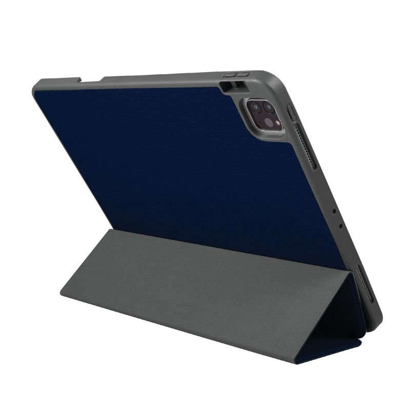 Insten - Soft TPU Tablet Case For iPad Pro 12.9" 2020, Multifold Stand, Magnetic Cover Auto Sleep/Wake, Pencil Charging, Dark Blue