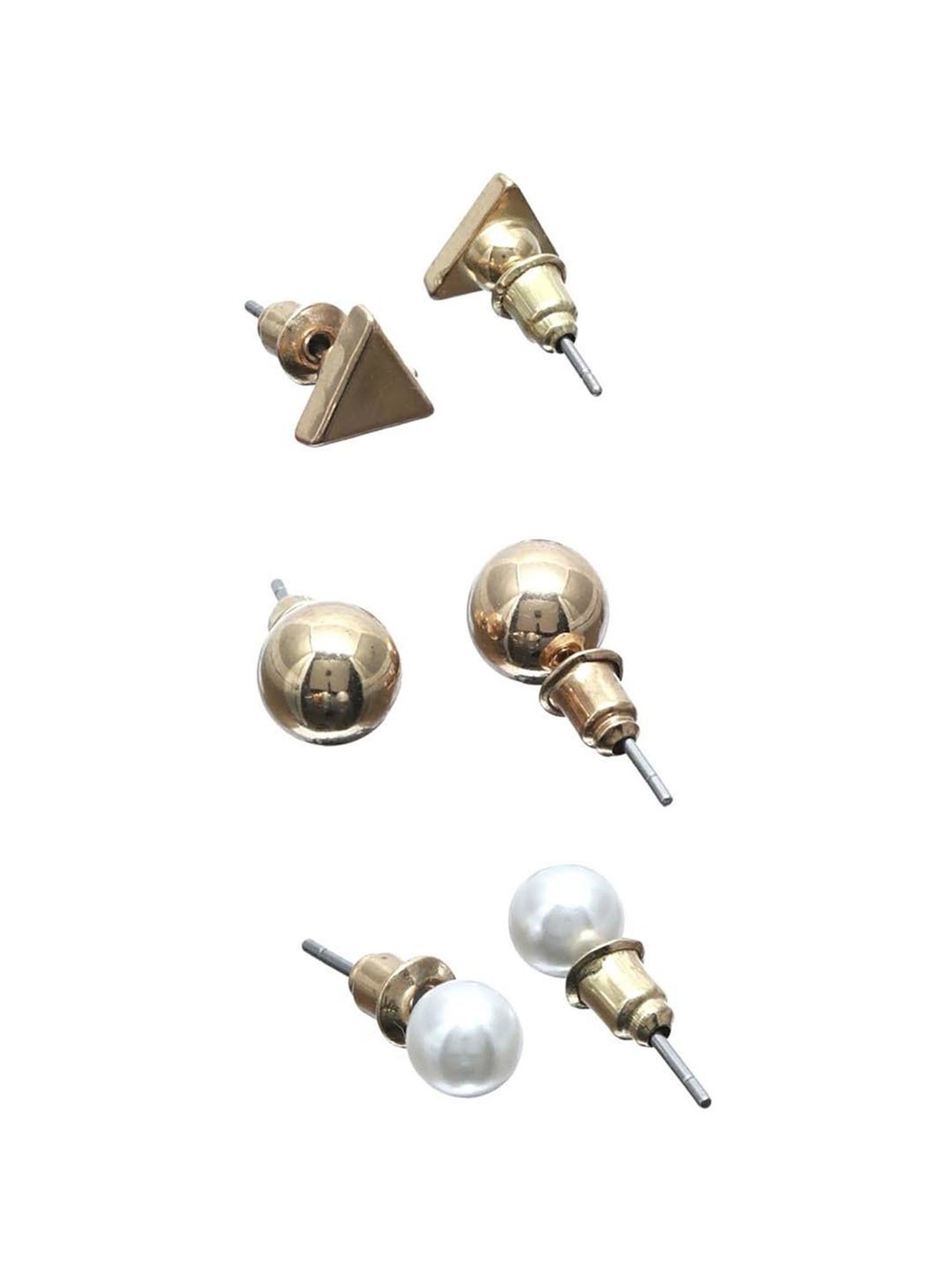 Priyaasi Rose Gold Stud & Dangler Earrings - Set of 6