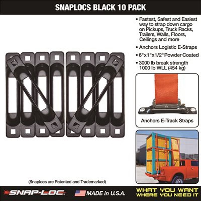 Snap Loc SLSB10 E Track 1000 Pound Capacity Steel Single Strap Truck Trailer Bed Anchor (10 Pack)
