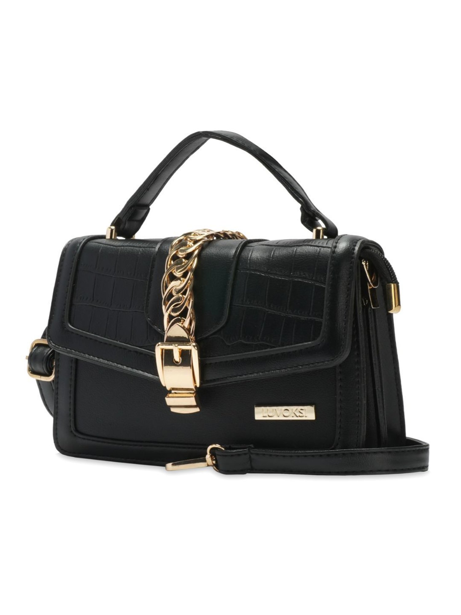 Luvoksi Black Solid Medium Cross Body Bag