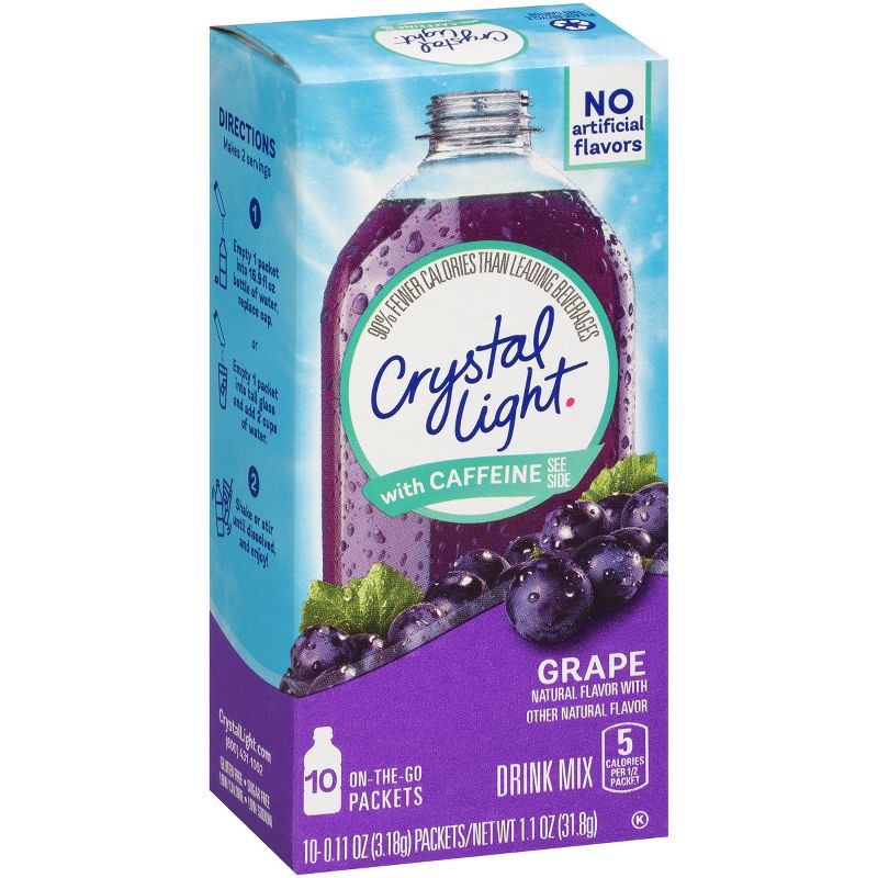 Crystal Light On the Go Grape Energy Drink Mix - 10pk/0.11oz Stix