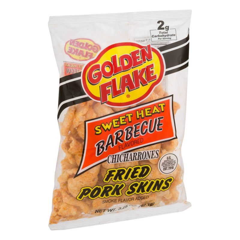Golden Flake Sweet Heat Barbecue Chicharrones Fried Pork Skins - 3oz