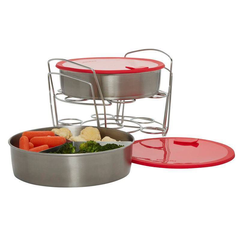 Instant Pot Set of 2 Pans with Lids and 2 Racks