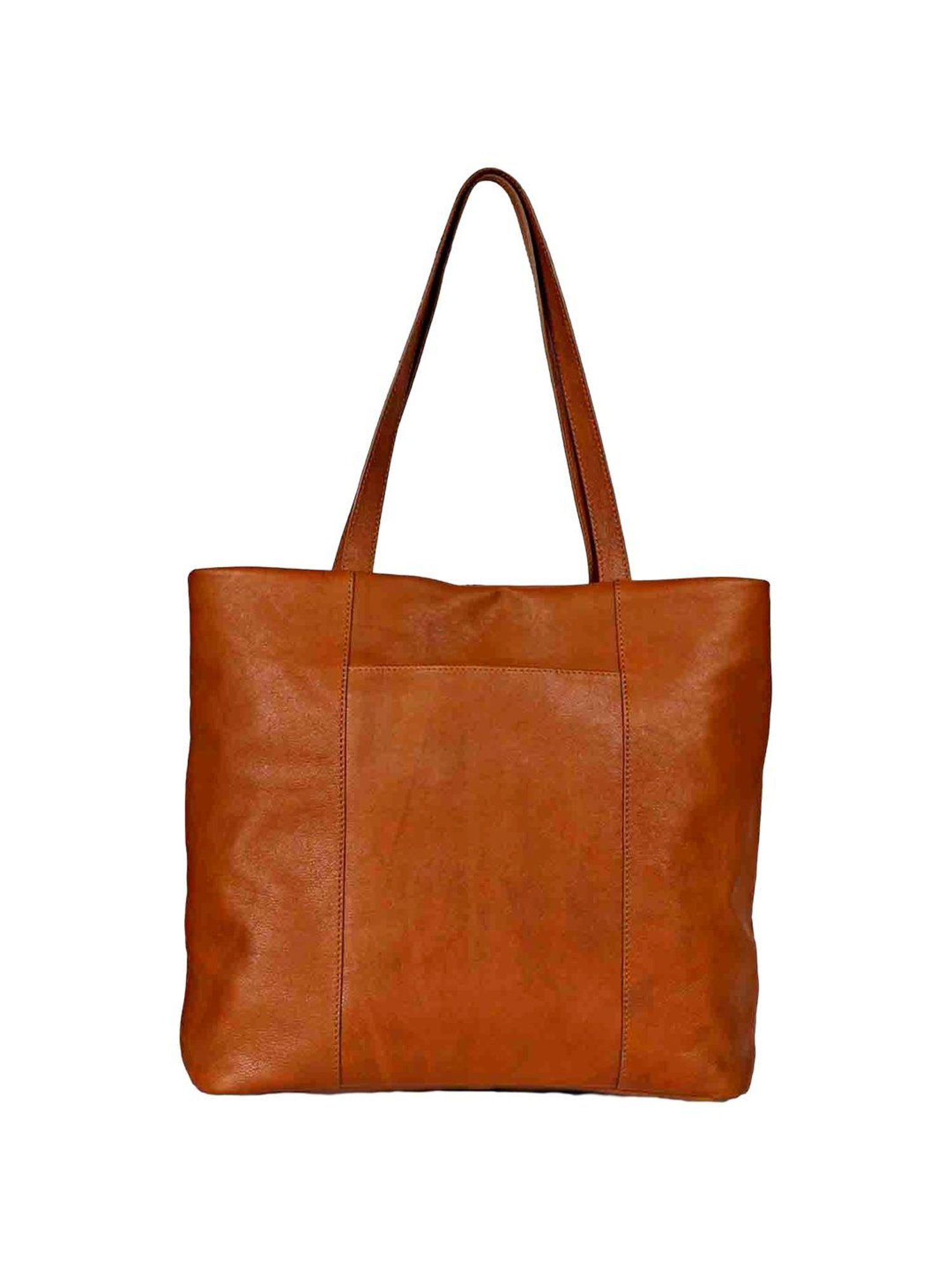 Saint G Tan Solid Medium Handbag