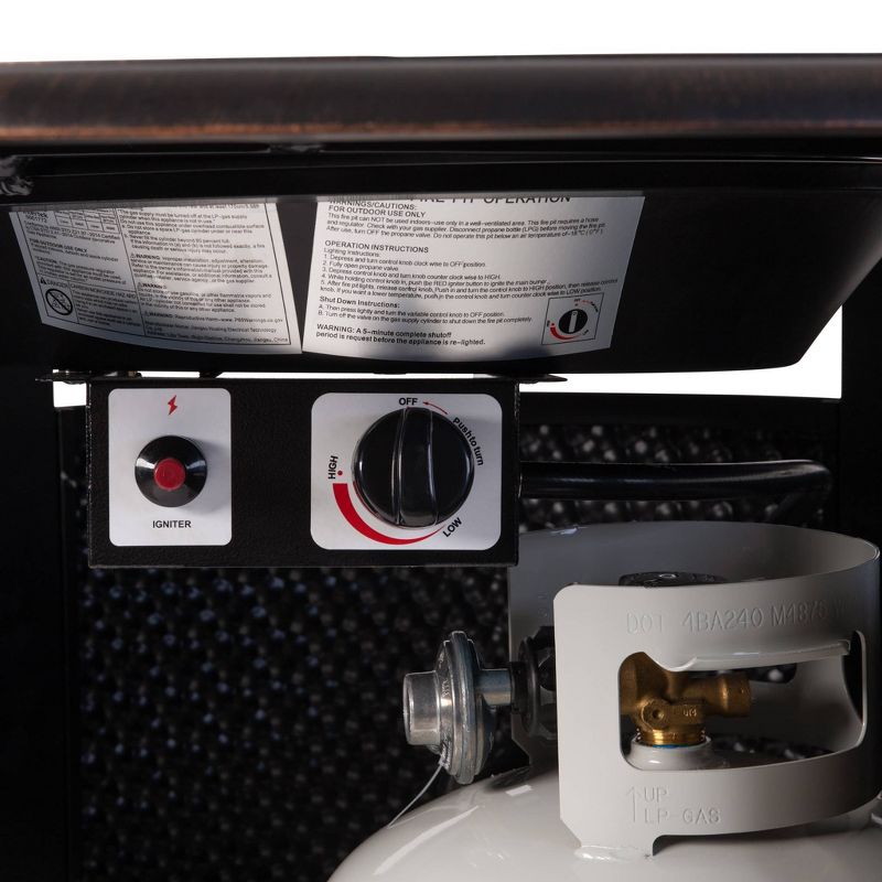 Weyland Round LPG Fire Pit - Antique Bronze - Fire Sense