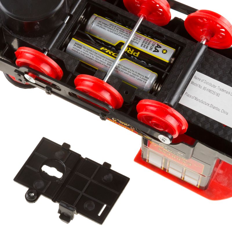 Toy Train Locomotive Engine Car with Battery-Powered Lights, Sounds and Bump-n-Go Movement for Boys and Girls by Hey! Play! Black