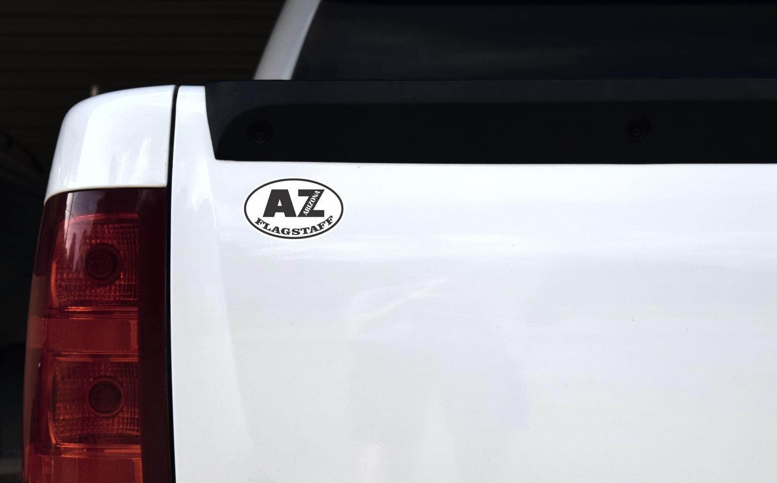 StickerTalk Oval AZ Flagstaff Arizona Vinyl Sticker, 4 inches by 2.5 inches