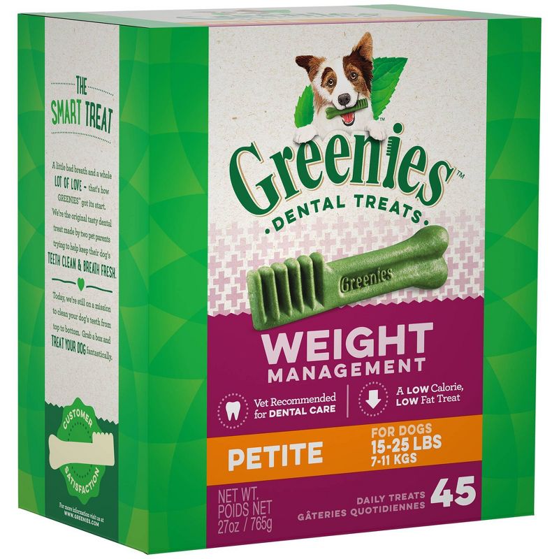 Greenies Weight Management Petite Chicken Dental Dog Treats - 45ct