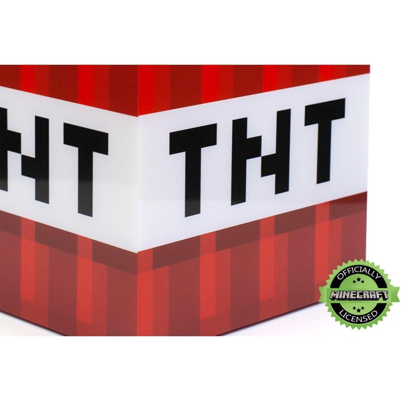 Robe Factory LLC Minecraft TNT Block 6 Inch USB LED Cool Night Light Cube Toy for Kids & Gamers