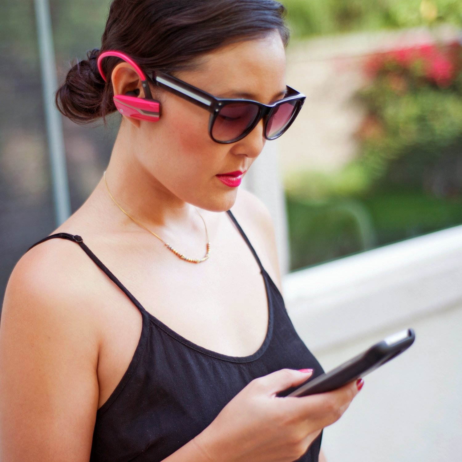 Alpatronix Bluetooth Headset, HX200 Active Universal Bluetooth Wireless Noise-Isolation Stereo Earbuds with Mic, Volume/Playback Controls for Smartphones, Computers, Laptops & Tablets - (Pink)