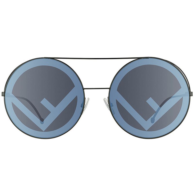 Fendi Run Away FF 0285 807 Womens Round Sunglasses Black 63mm