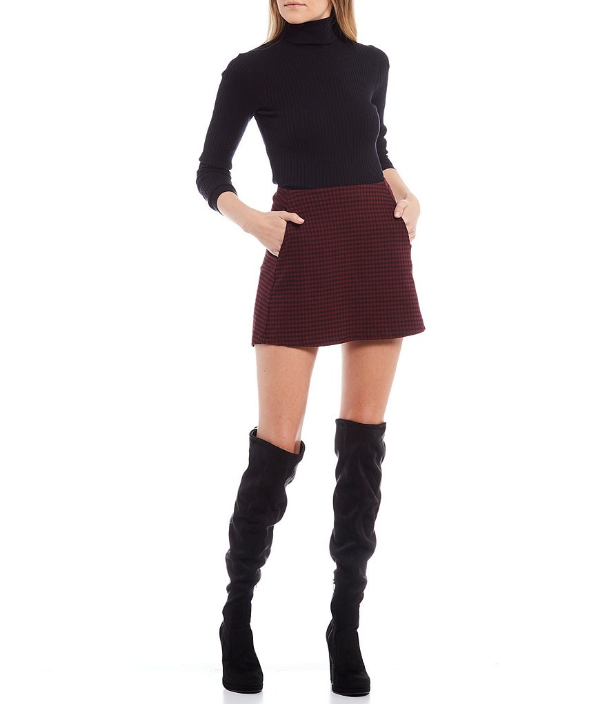 Originality Plaid Side Pocket Mini Skirt