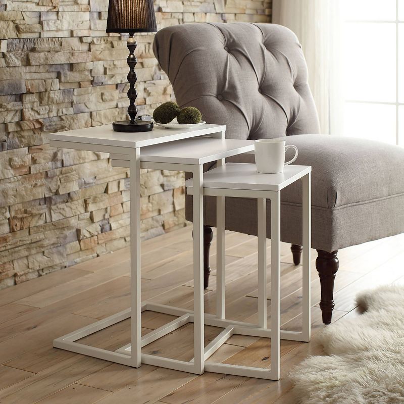 Caroline Nesting Table Set White - Carolina Forge