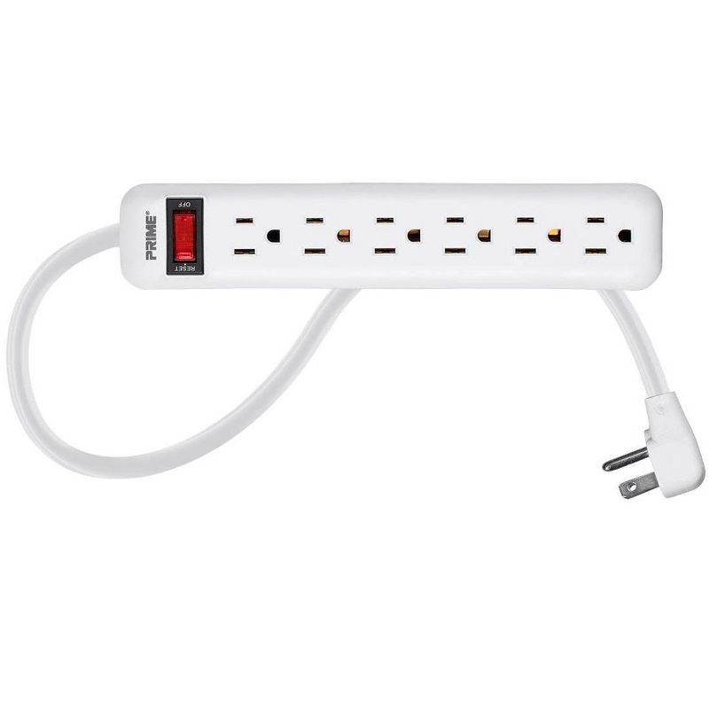 C2G 6-Outlet Surge Suppressor with (3) 1ft Outlet Saver Power Extension Cords - Receptacles: 6 x NEMA 5-15R - 270J