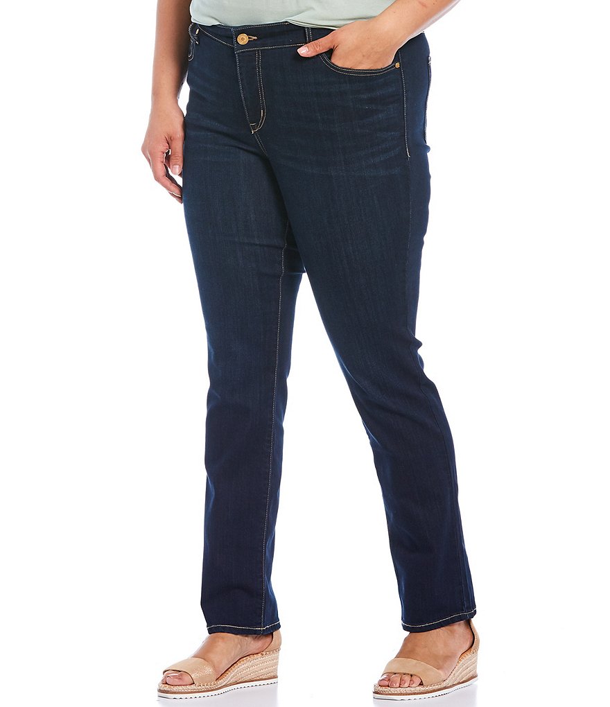 Ruby Rd. Plus Size Super Soft Stretch Denim Straight Leg Jeans