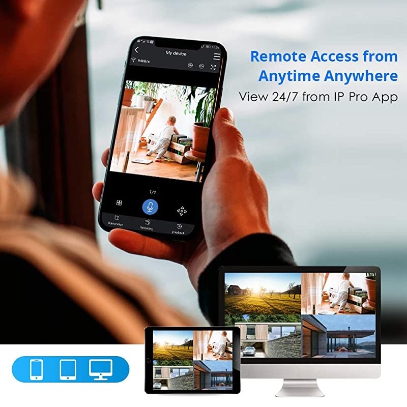 8ChannelAudio  Wireless Security Camera System4Pcs 1080P Cameras 8Channel NVRMobileampPC RemoteOutdoor IP66 WaterproofNight VisionMotion AlertPlugampPlay 724Motion Record1TB HDD