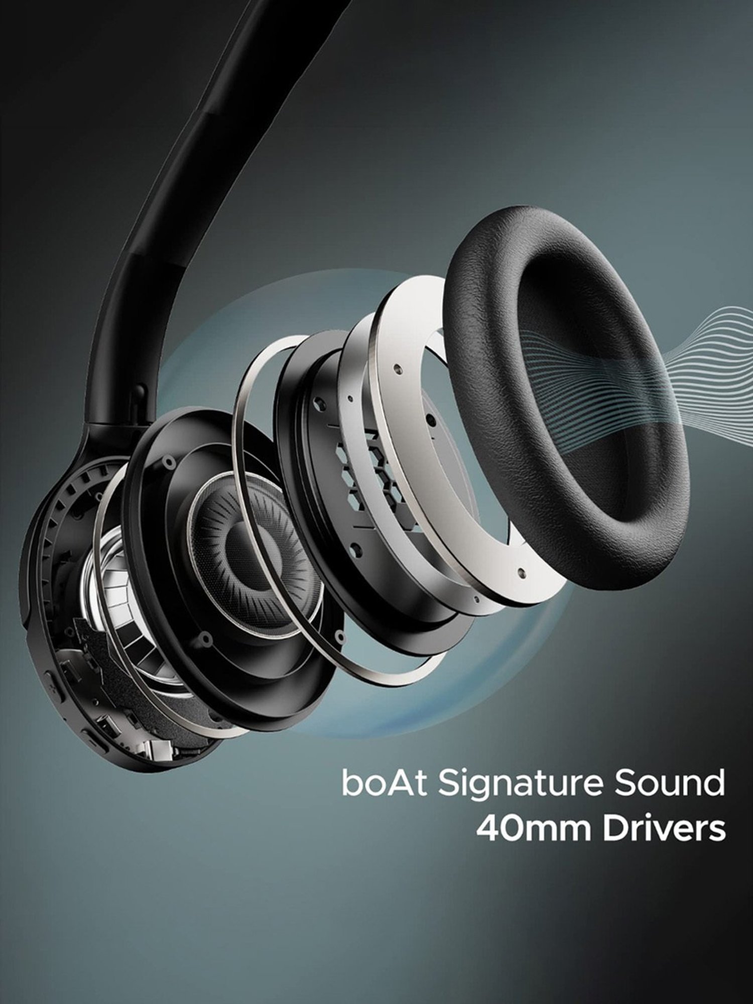 Boat Rockerz 551ANC Active Noise Cancellation Headphones with Upto 100H Playtime (Stellar Black)