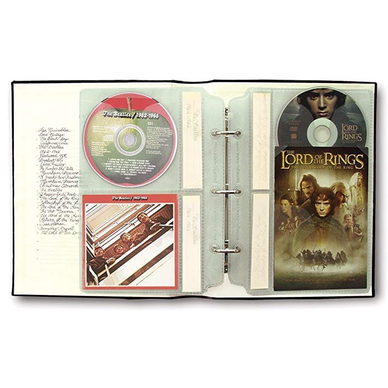 Tuscany Chestnut DVD Storage Binder Set - Stores Up to 144 DVDs, CDs, or Blu-Rays - Stores DVD Cover Art - Acid-Free Sheets