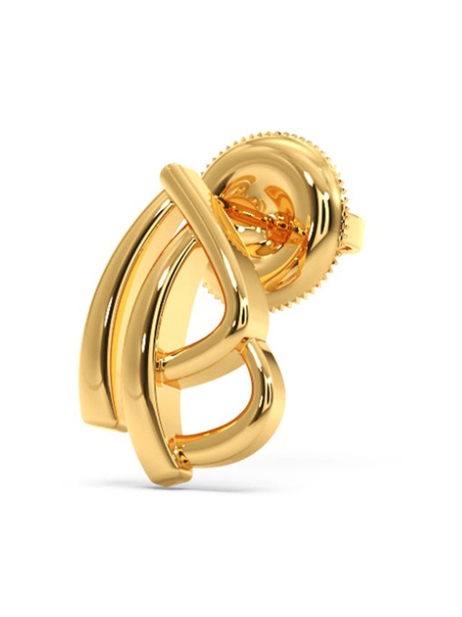 Candere by Kalyan Jewellers Peacock Collection 18k Yellow Gold Stud Earrings for Women