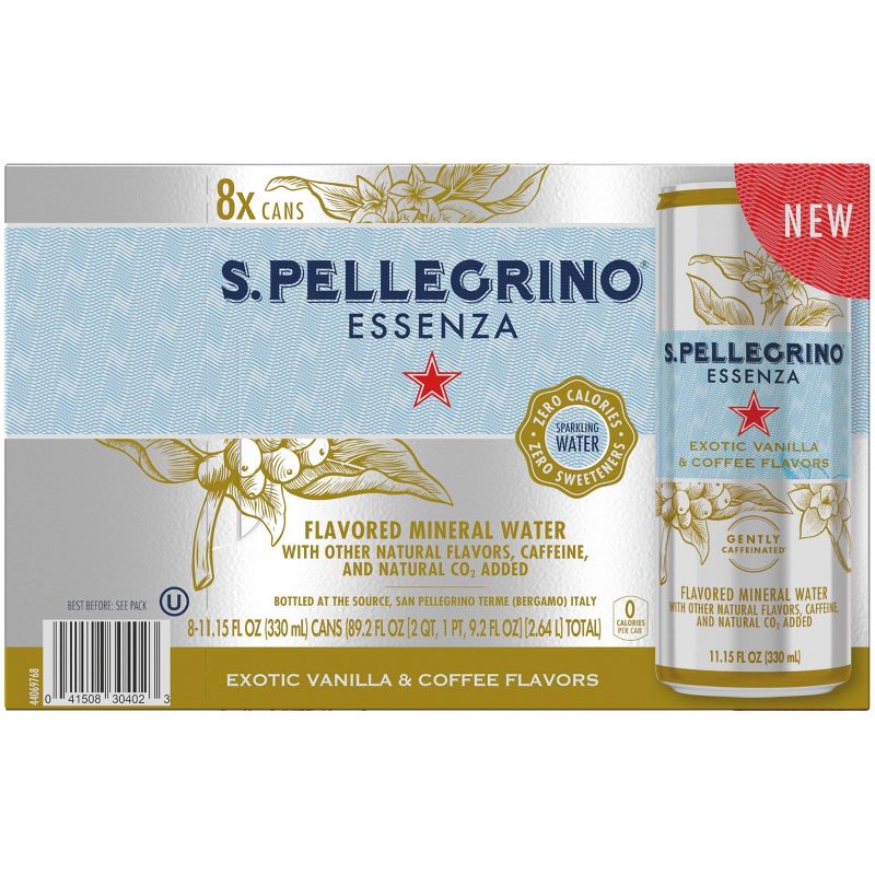 S.Pellegrino Essenza Exotic Vanilla & Coffee Flavors - 8pk/11.15 fl oz Cans