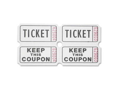 Sparco Ticket Roll Double w/Coupon 2000/RL White 99210