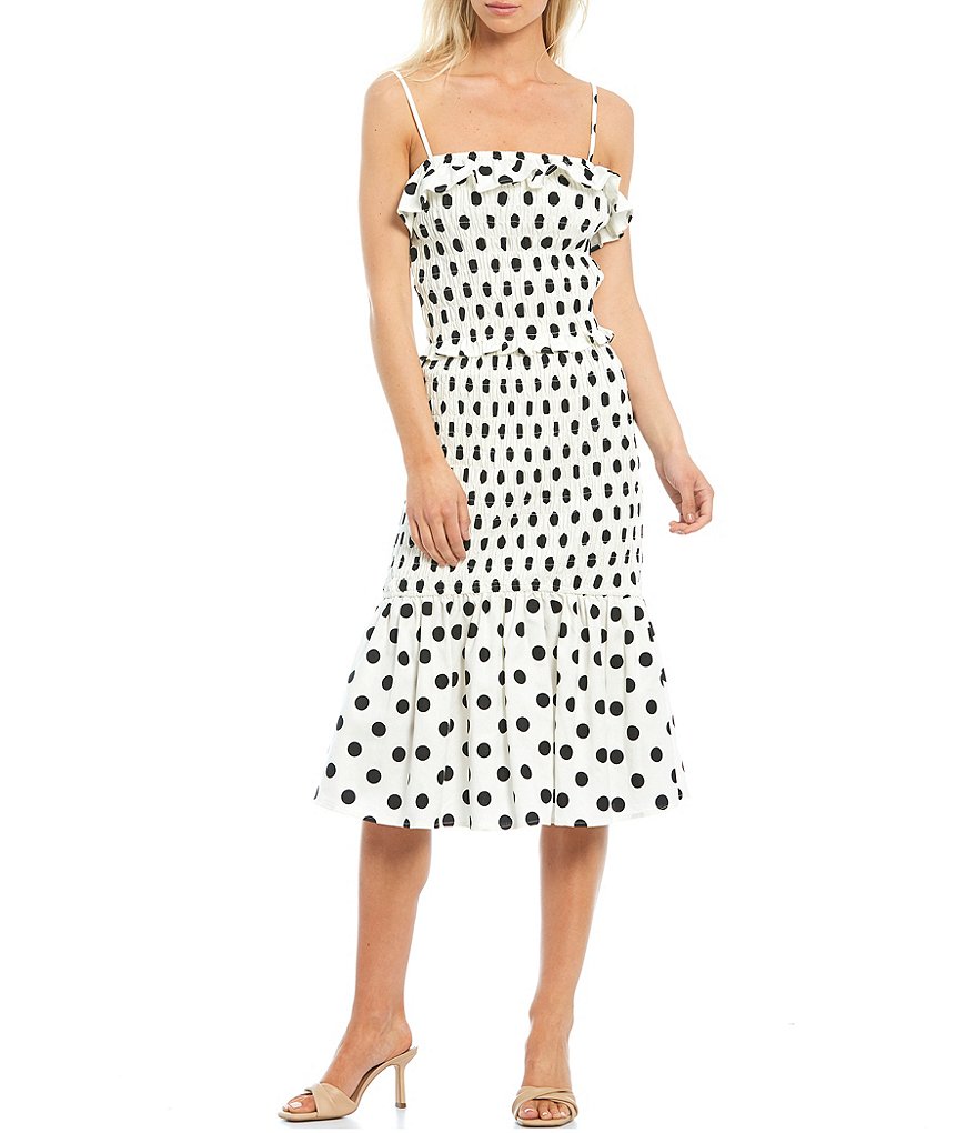 WAYF Double Ruffle V-Neck Peplum Top