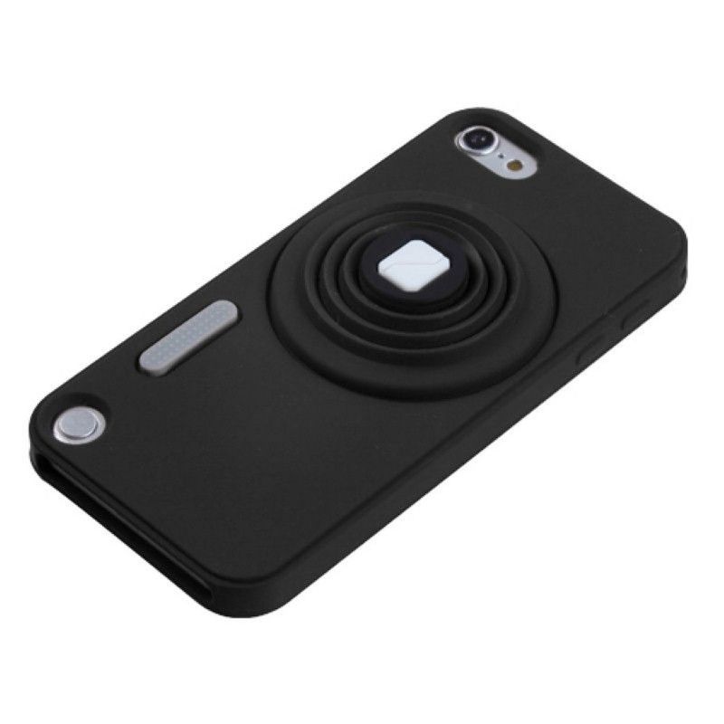 MYBAT For Apple iPod Touch 5th Gen/6th Gen Black Camera Style Gel Rubber Case w/stand