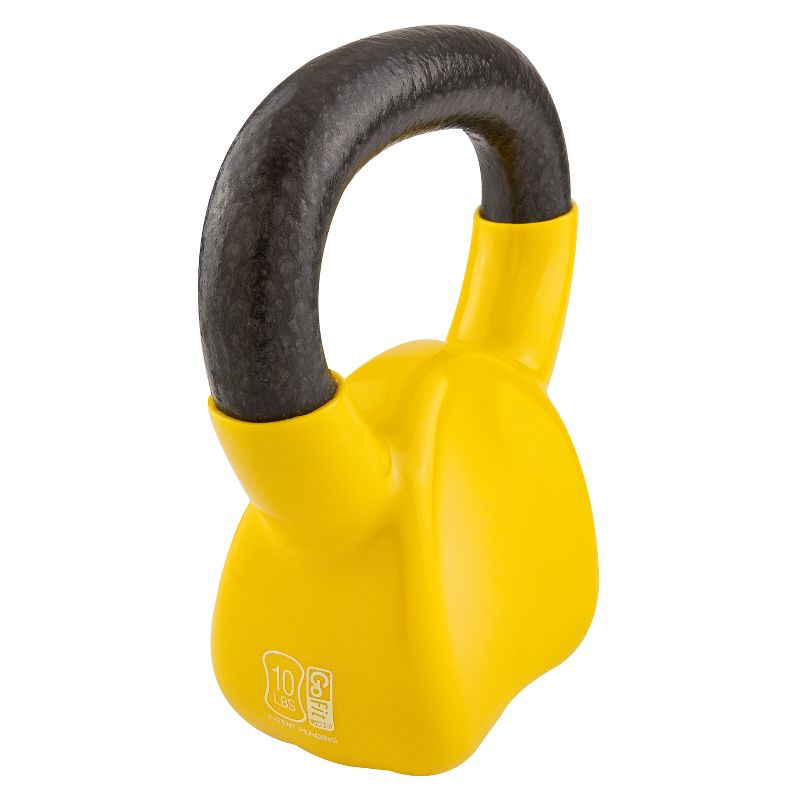 GoFit Contoured Kettlebell with Training DVD - Yellow (10 lbs)