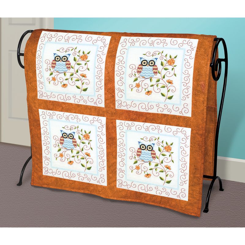 Janlynn Stamped For Embroidery Quilt Blocks 15"X15" 6/Pkg-Owl