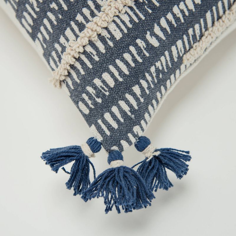 20"x20" Irregular Geometric Striped Polyester Filled Pillow Navy - Donny Osmond Home