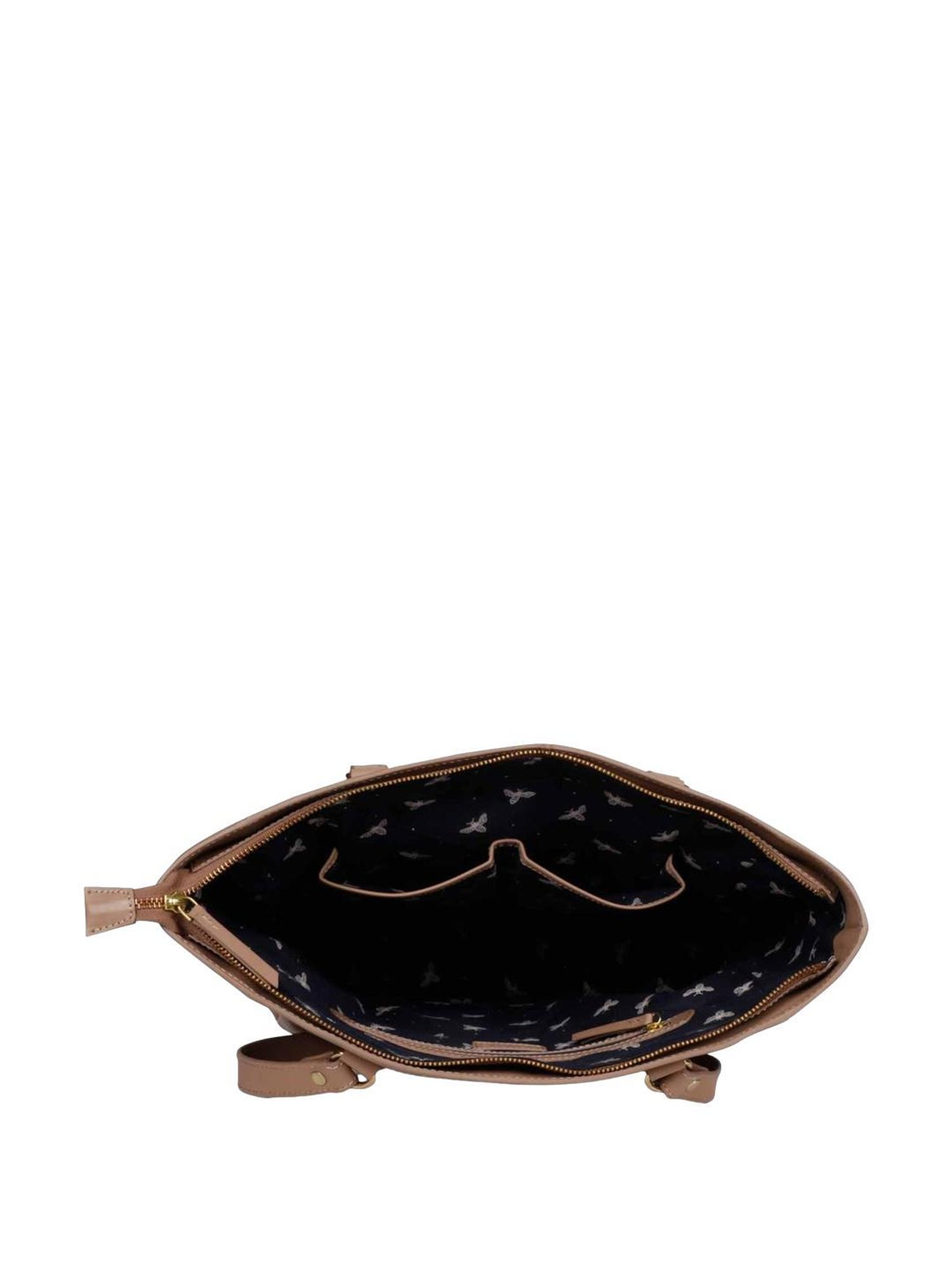 Favore Peach Solid Medium Tote Handbag