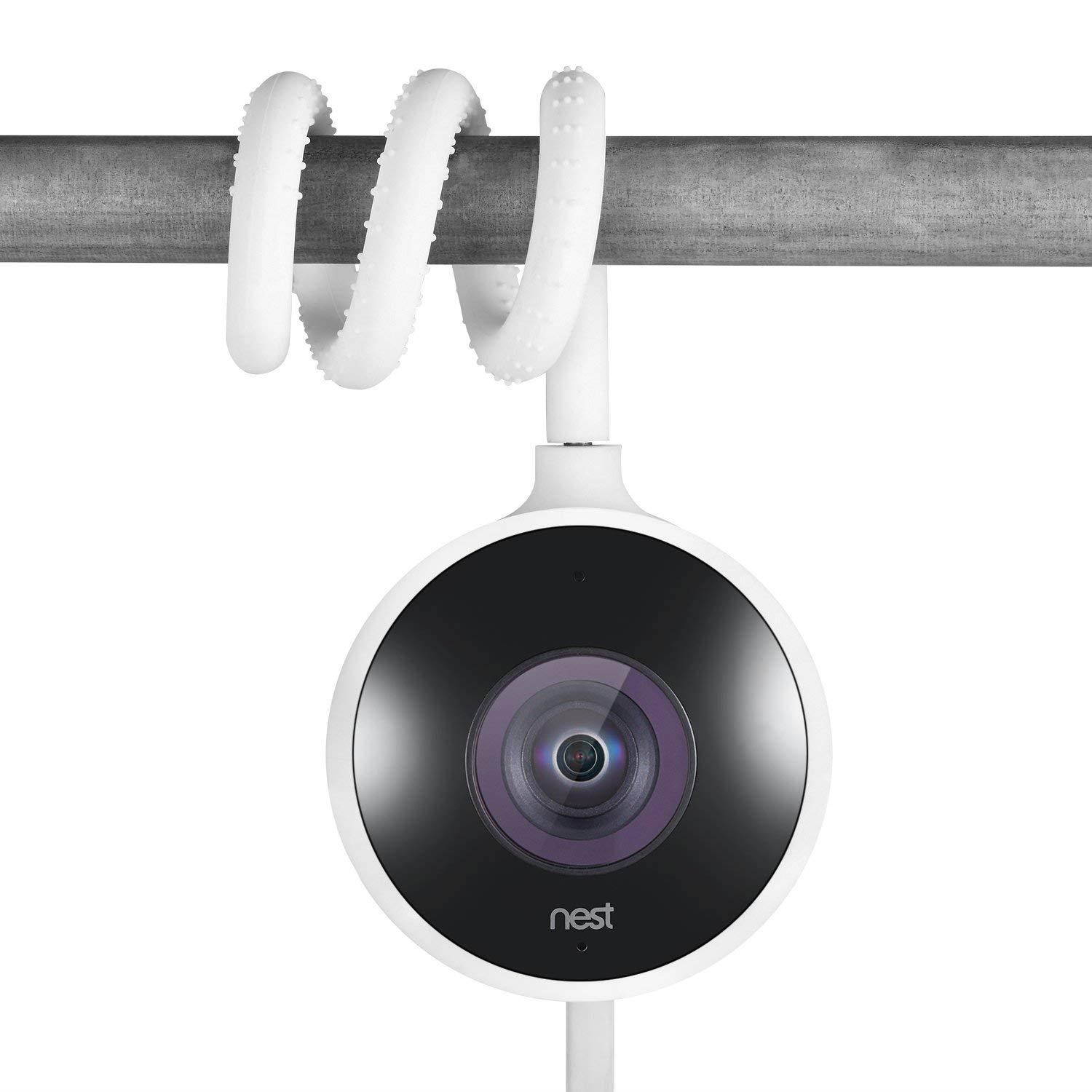Wasserstein Versatile Twist Mount for Nest Cam Outdoor, Flexible Gooseneck-Like Mount for Nest Outdoor Camera - Attach Your Nest Cam Outdoor Wherever You Like Without Tools or Wall Damage (White)