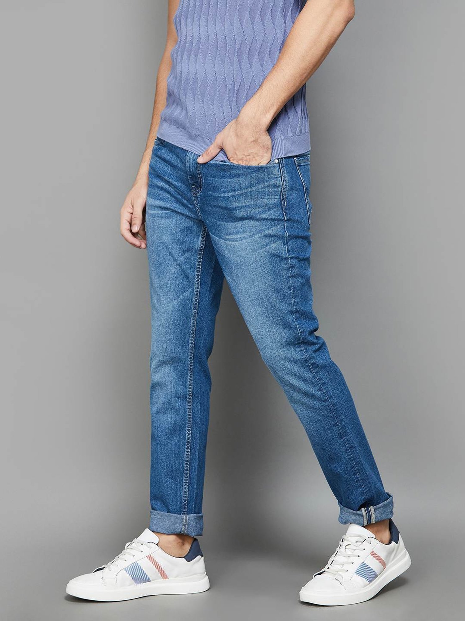 BOSSINI Light Blue Slim Tapered Fit Jeans