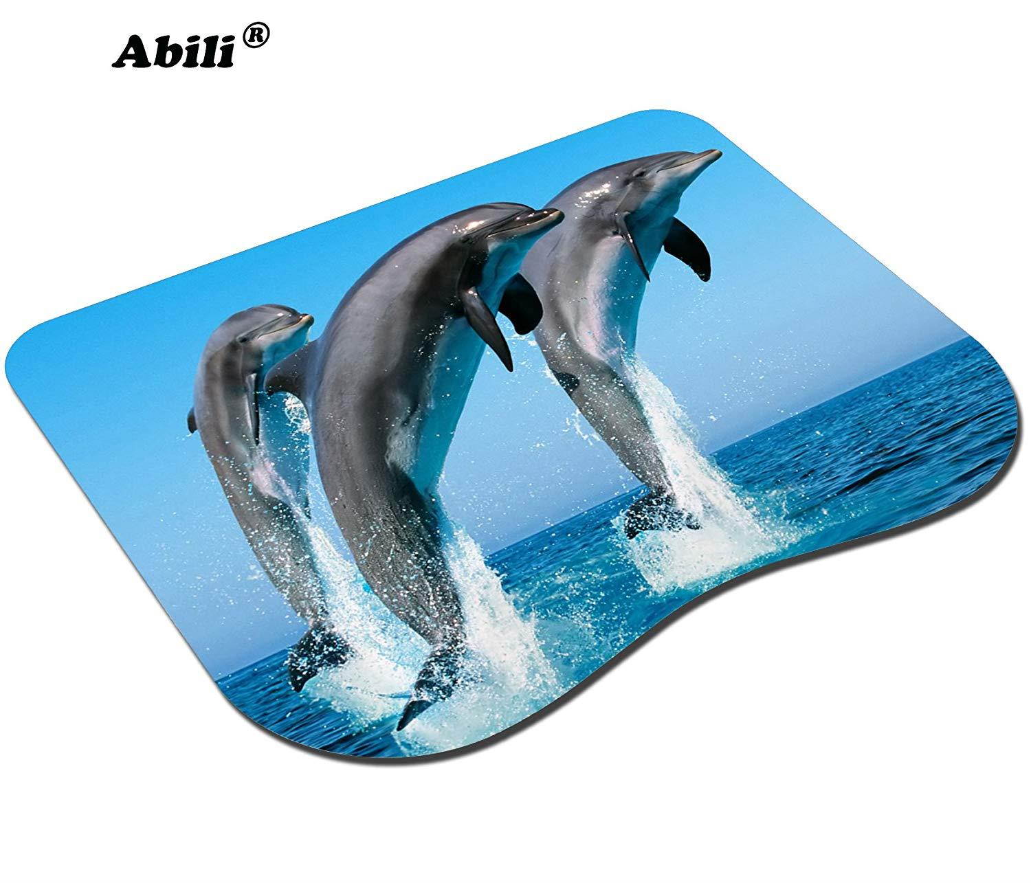 Abili Cute Dolphins Jumping In The Ocean Curve mosue pad Non-slip mouse pad Gaming mouse pad