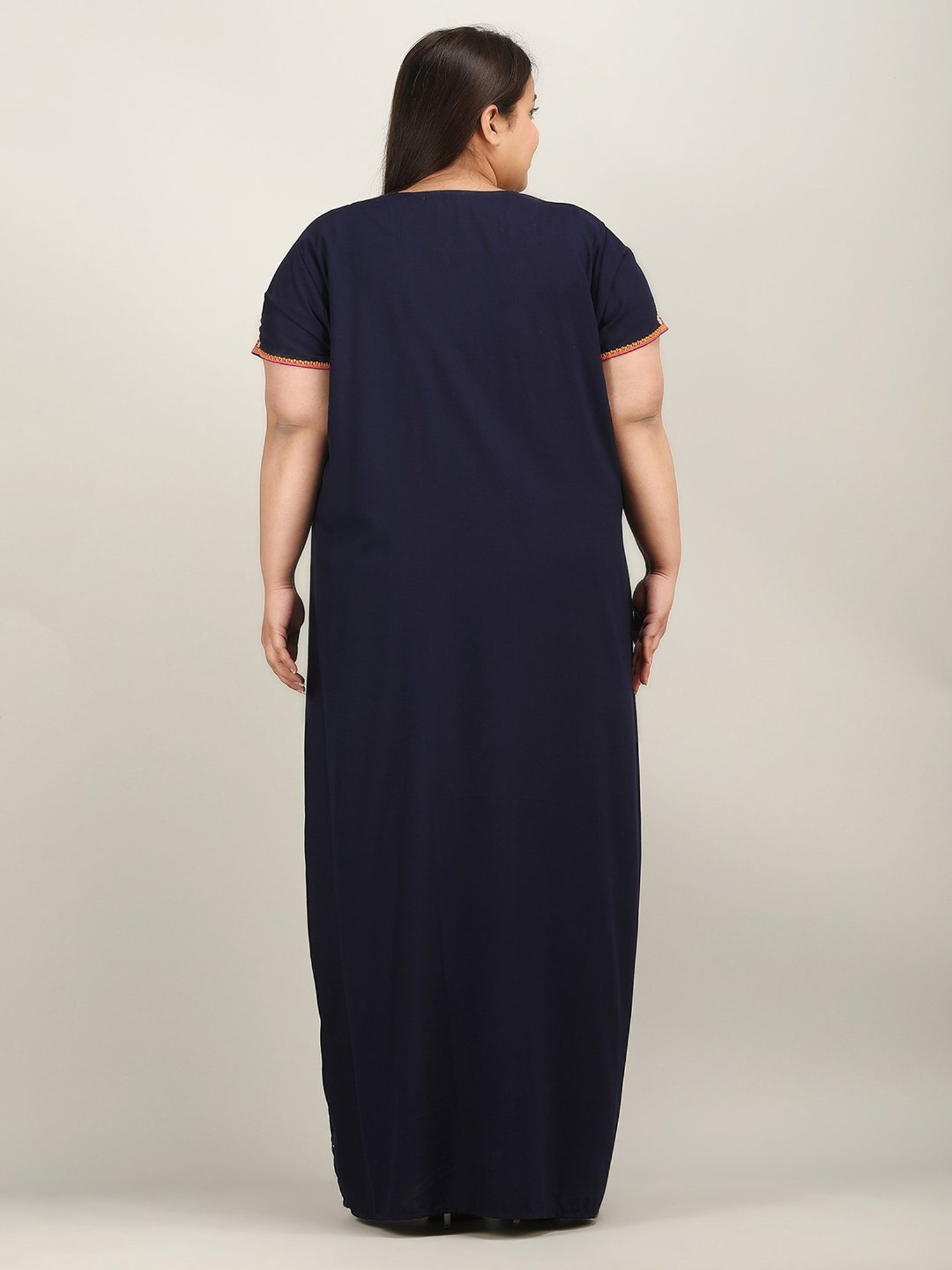 KOI SLEEPWEAR Navy Embroidered Night Gown