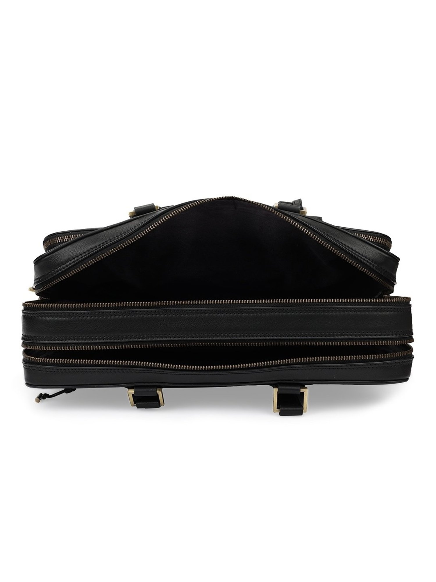 PERQUISITE WARREN Black Leather Medium Messenger Bag