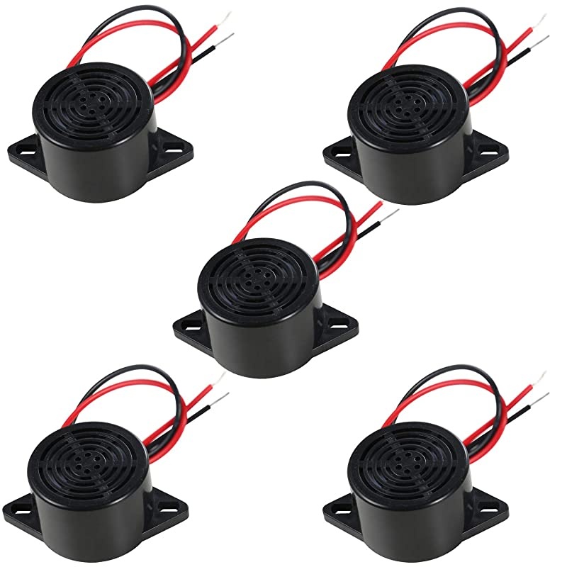 75dB Mechanical Buzzer Sounder with Leads 12VDC Continuous Beep for Access Control and Buzzin Systems Pack of 5