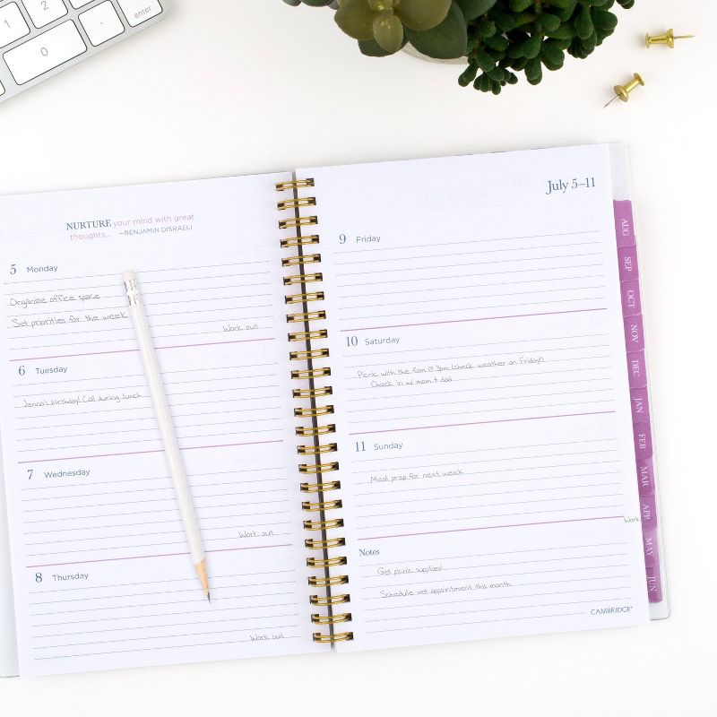 2021-22 Academic Planner 5.5" x 8.5" Plastic Weekly/Monthly Quarry Granite - Cambridge