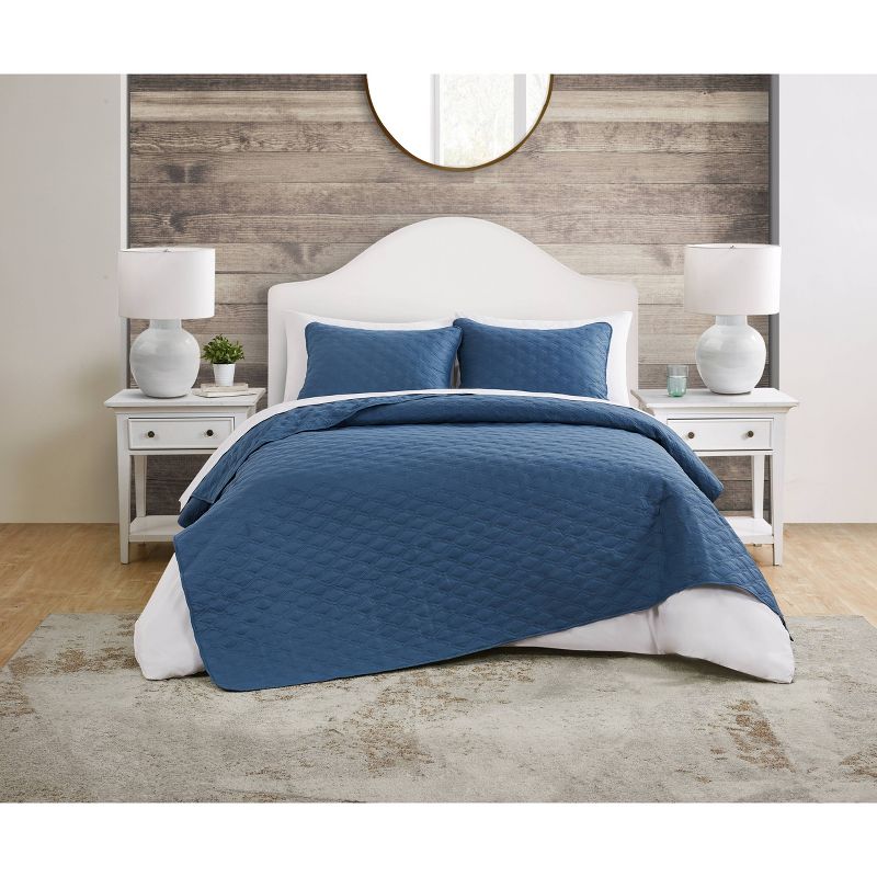 King 3pc Circle Embossed Quilt Set - VCNY Home