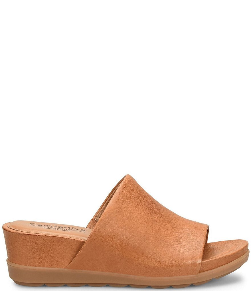 Comfortiva Pax Leather Wrapped Wedge Slides