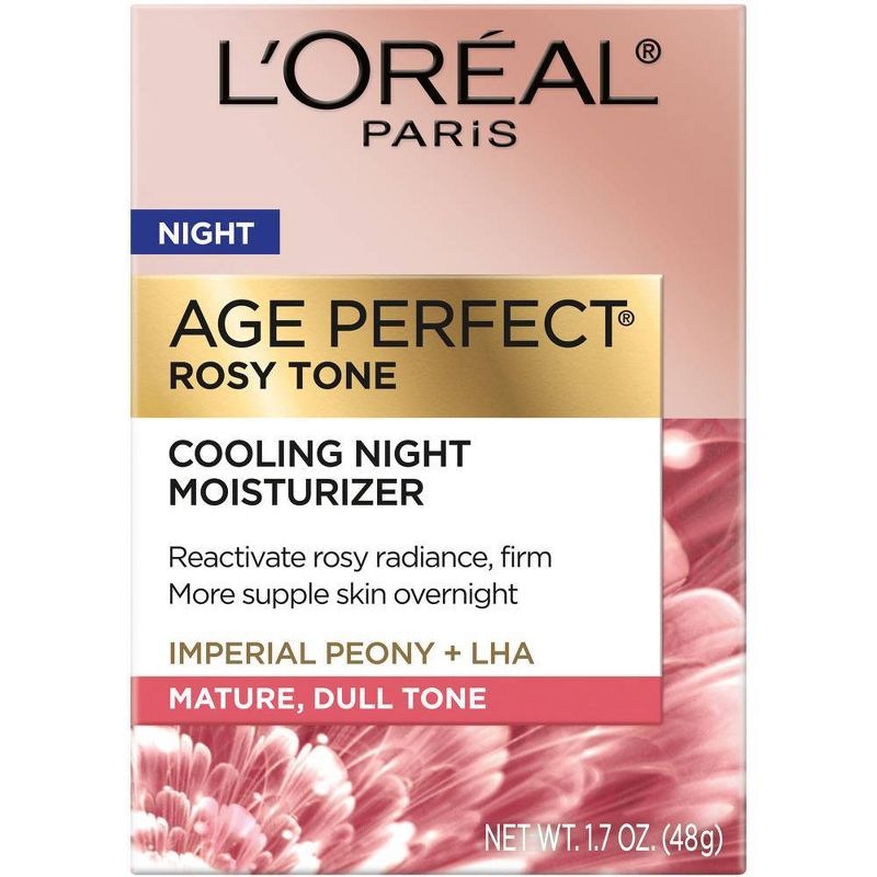 L'Oreal Paris Age Perfect Rosy Tone Cooling Night Moisturizer - 1.7oz