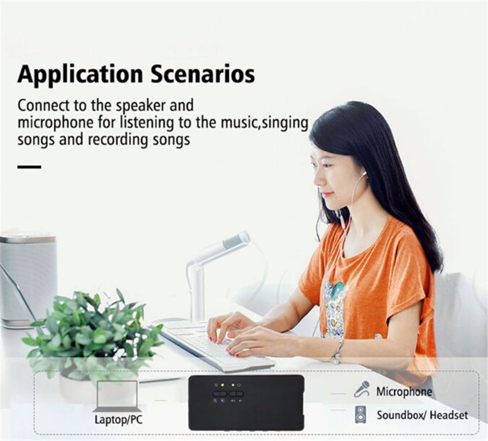 Black USB 2.0 Sound Card CMI6206 Chipset USB 7.1 Sound Card USB Audio Device Class Spec1.0 And USB HID Class Spec 8 DAC Output