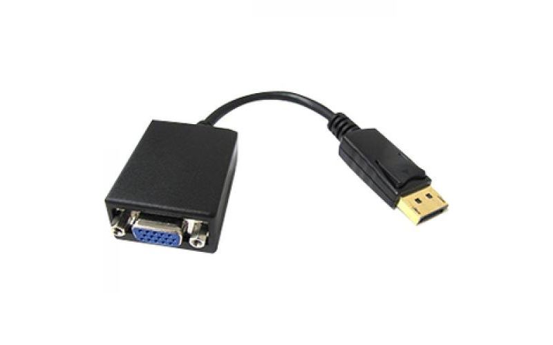 Weltron DisplayPort Male to VGA Female Adapter - DisplayPort/VGA Video Cable for Video Device - First End: 1 x DisplayPort Male Digital Audio/Video
