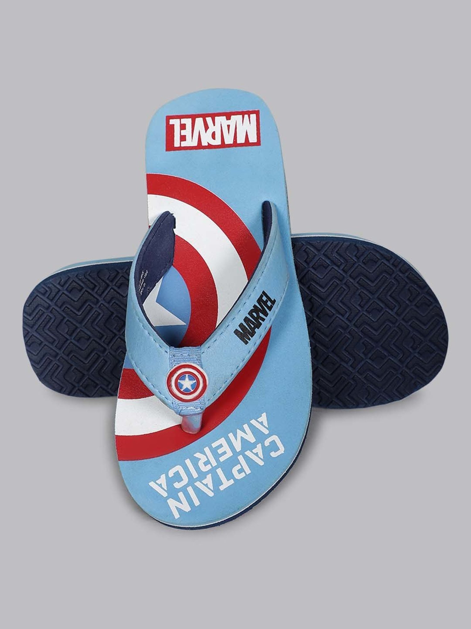 Yellow by Westside Blue & Grey Slingback Slides