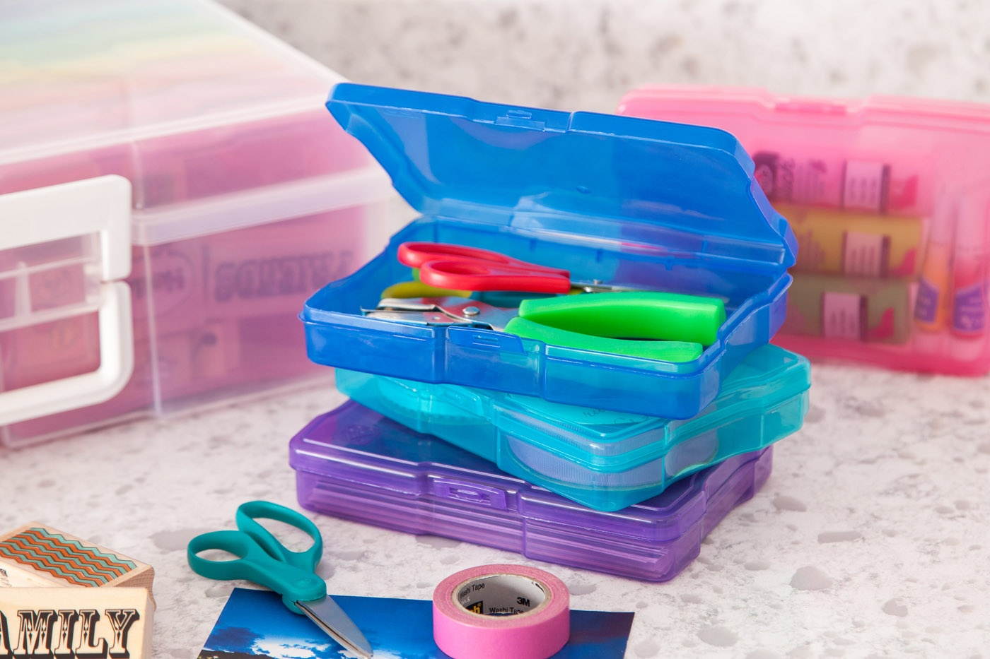 IRIS Extra Large 4" x 6" Photo and Embellishment Craft Keeper, 2 Pack, Multi Color