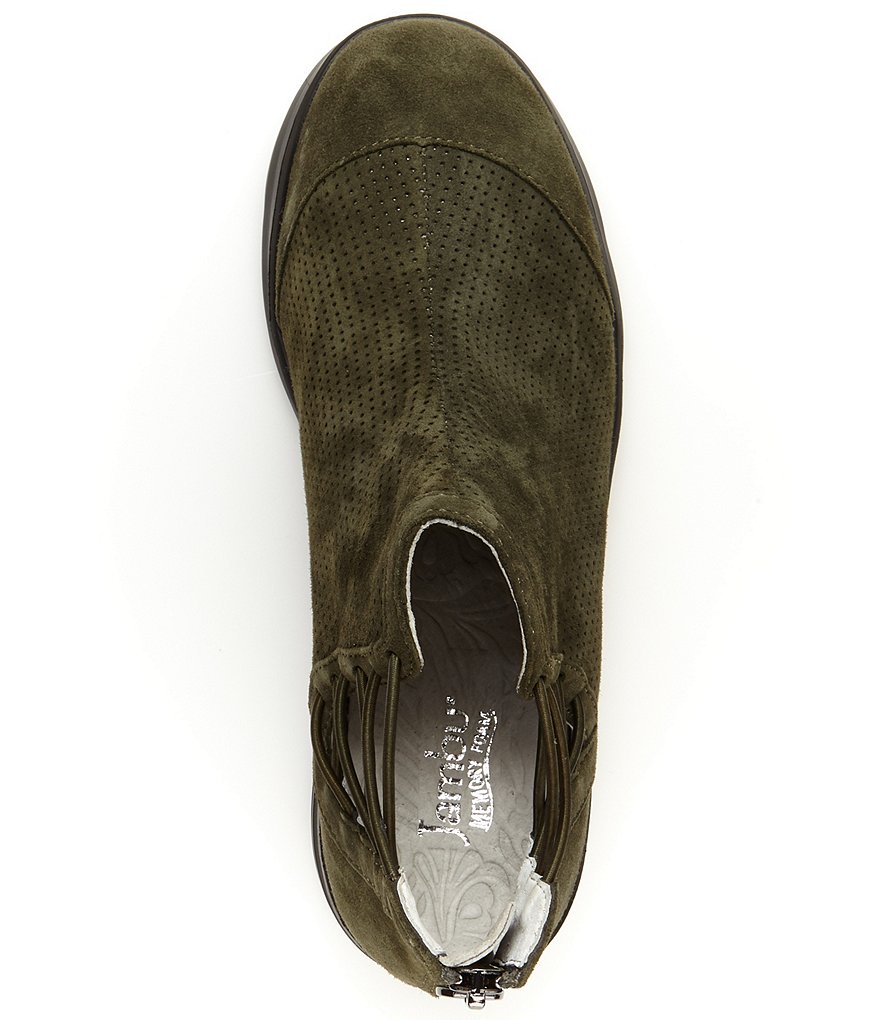 Jambu Naomi Lace-Up Side Detail Suede Wedge Booties