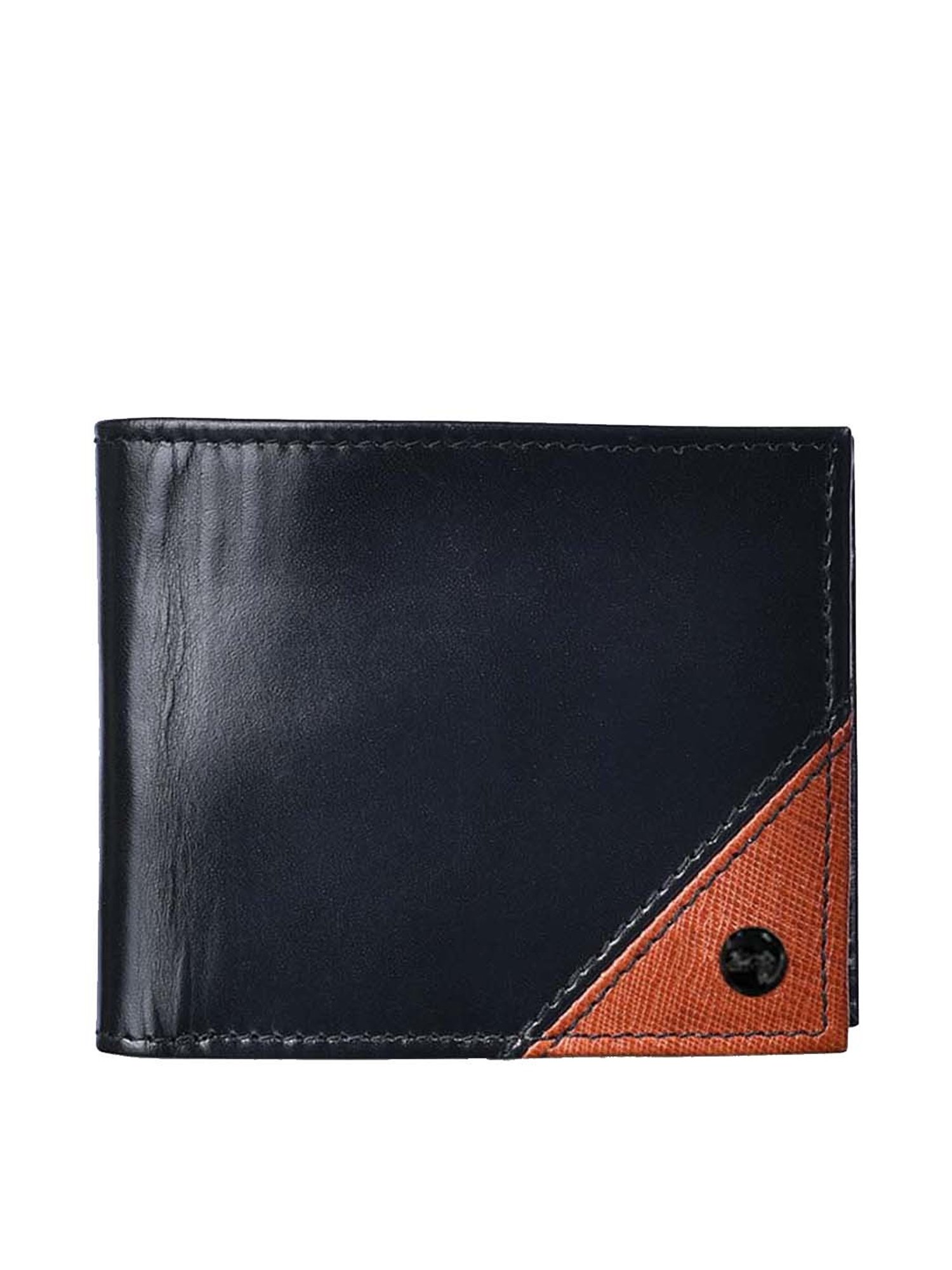BELWABA Black Casual Leather Bi-Fold Wallet for Men